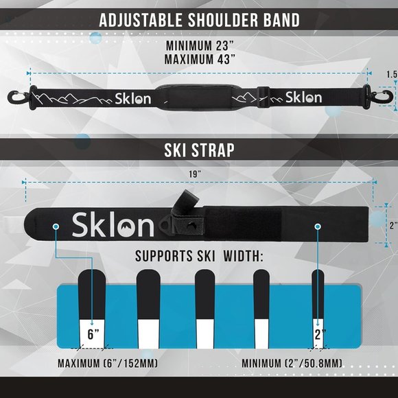 Ski Strap and Pole Carrier with Cushioned Sling - Picture 3 of 5